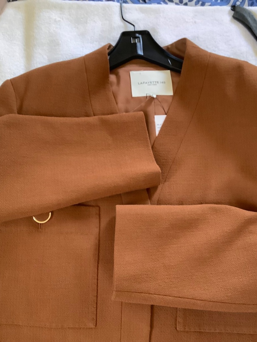 Lafayette 148 V- Neck Wool Blazer Camel SZ XXL - Picture 13 of 16